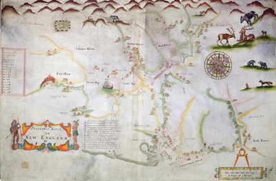 Pascatway River in New England, c.1660-85 by English School